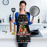 English Bulldog Show Up Christmas Apron Funny Xmas Holiday Patterns - Wonder Print Shop