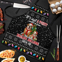 English Bulldog Show Up Christmas Apron Funny Xmas Holiday Patterns - Wonder Print Shop