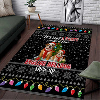 English Bulldog Show Up Christmas Area Rug Funny Xmas Holiday Patterns - Wonder Print Shop