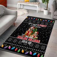 English Bulldog Show Up Christmas Area Rug Funny Xmas Holiday Patterns - Wonder Print Shop
