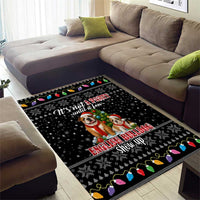 English Bulldog Show Up Christmas Area Rug Funny Xmas Holiday Patterns - Wonder Print Shop