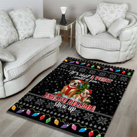 English Bulldog Show Up Christmas Area Rug Funny Xmas Holiday Patterns - Wonder Print Shop