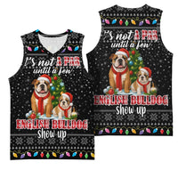 English Bulldog Show Up Christmas Basketball Jersey Funny Xmas Holiday Patterns - Wonder Print Shop