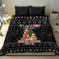 English Bulldog Show Up Christmas Bedding Set Funny Xmas Holiday Patterns - Wonder Print Shop