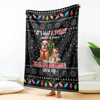 English Bulldog Show Up Christmas Blanket Funny Xmas Holiday Patterns - Wonder Print Shop