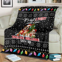 English Bulldog Show Up Christmas Blanket Funny Xmas Holiday Patterns - Wonder Print Shop