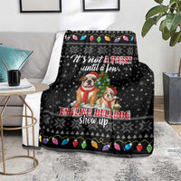 English Bulldog Show Up Christmas Blanket Funny Xmas Holiday Patterns - Wonder Print Shop