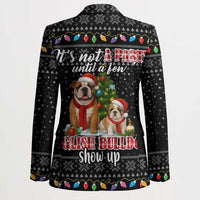 English Bulldog Show Up Christmas Blazer Funny Xmas Holiday Patterns - Wonder Print Shop