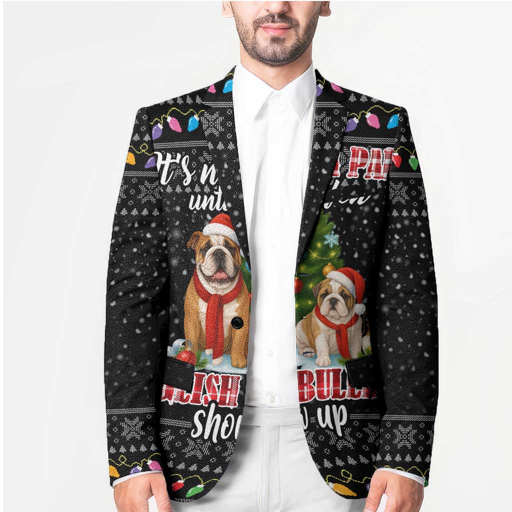 English Bulldog Show Up Christmas Blazer Funny Xmas Holiday Patterns - Wonder Print Shop