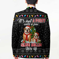 English Bulldog Show Up Christmas Blazer Funny Xmas Holiday Patterns - Wonder Print Shop