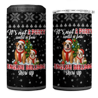 English Bulldog Show Up Christmas 4 in 1 Can Cooler Tumbler Funny Xmas Holiday Patterns - Wonder Print Shop