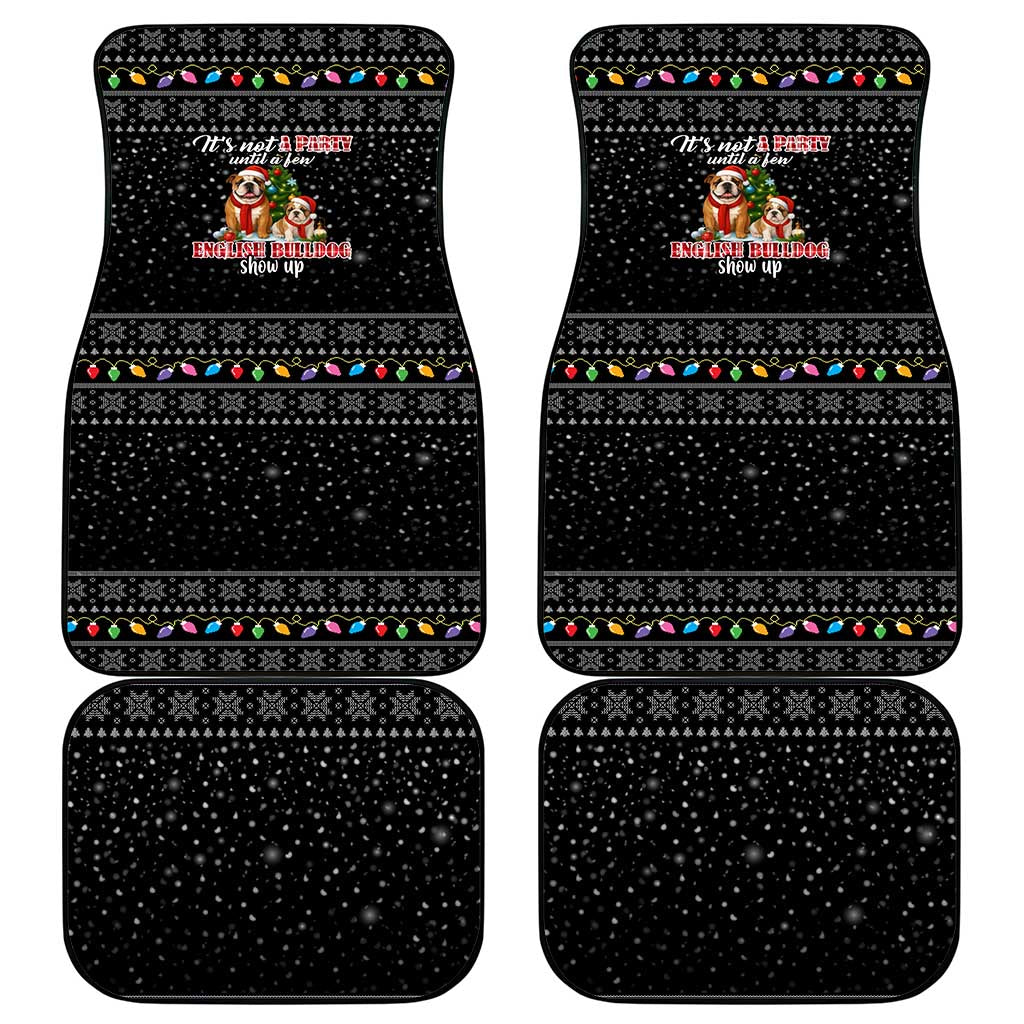 English Bulldog Show Up Christmas Car Mats Funny Xmas Holiday Patterns - Wonder Print Shop