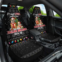 English Bulldog Show Up Christmas Car Seat Cover Funny Xmas Holiday Patterns - Wonder Print Shop