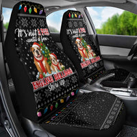 English Bulldog Show Up Christmas Car Seat Cover Funny Xmas Holiday Patterns - Wonder Print Shop