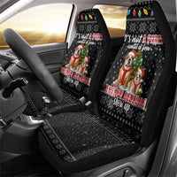 English Bulldog Show Up Christmas Car Seat Cover Funny Xmas Holiday Patterns - Wonder Print Shop
