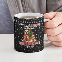English Bulldog Show Up Christmas Ceramic Mug Funny Xmas Holiday Patterns - Wonder Print Shop