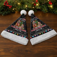English Bulldog Show Up Christmas Santa Hat Funny Xmas Holiday Patterns - Wonder Print Shop