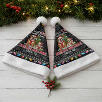 English Bulldog Show Up Christmas Santa Hat Funny Xmas Holiday Patterns - Wonder Print Shop