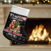 English Bulldog Show Up Christmas Stocking Funny Xmas Holiday Patterns - Wonder Print Shop