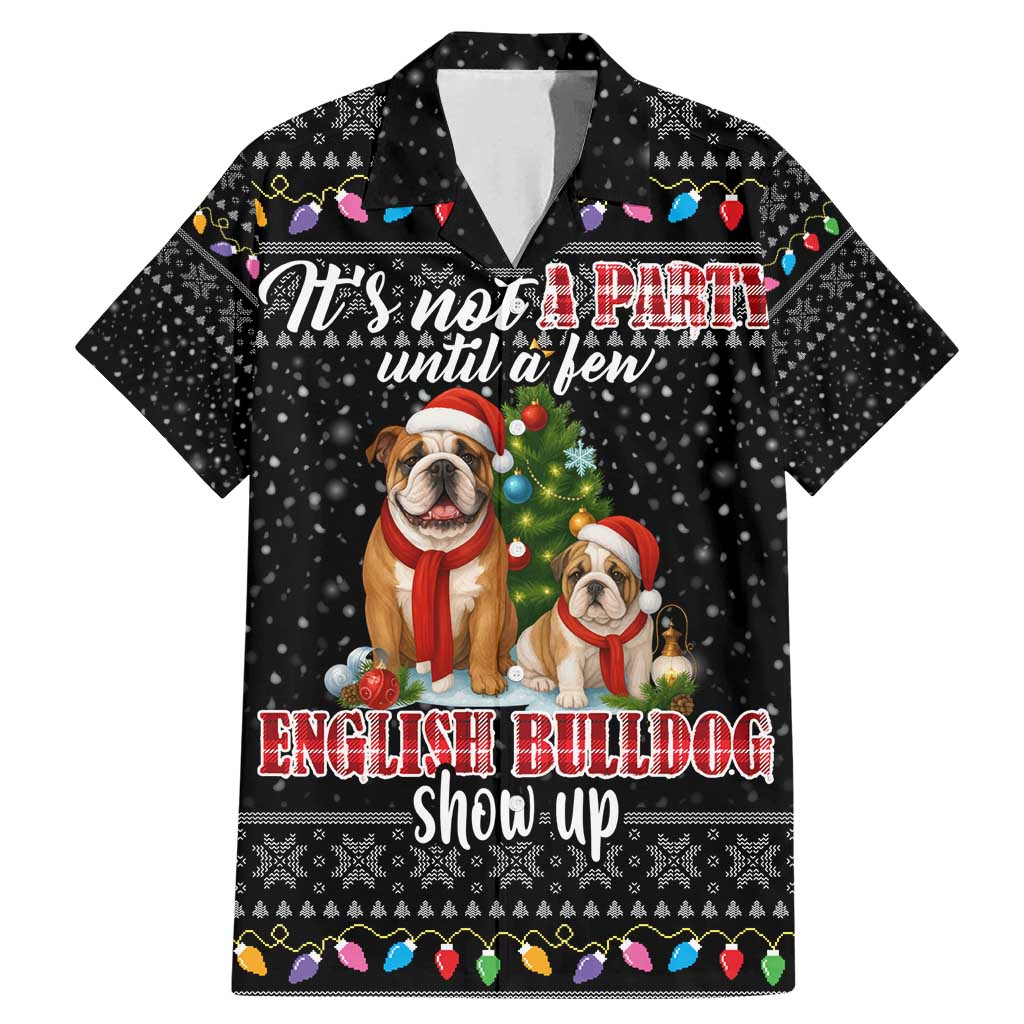 English Bulldog Show Up Christmas Family Matching Mermaid Dress and Hawaiian Shirt Funny Xmas Holiday Patterns - Wonder Print Shop