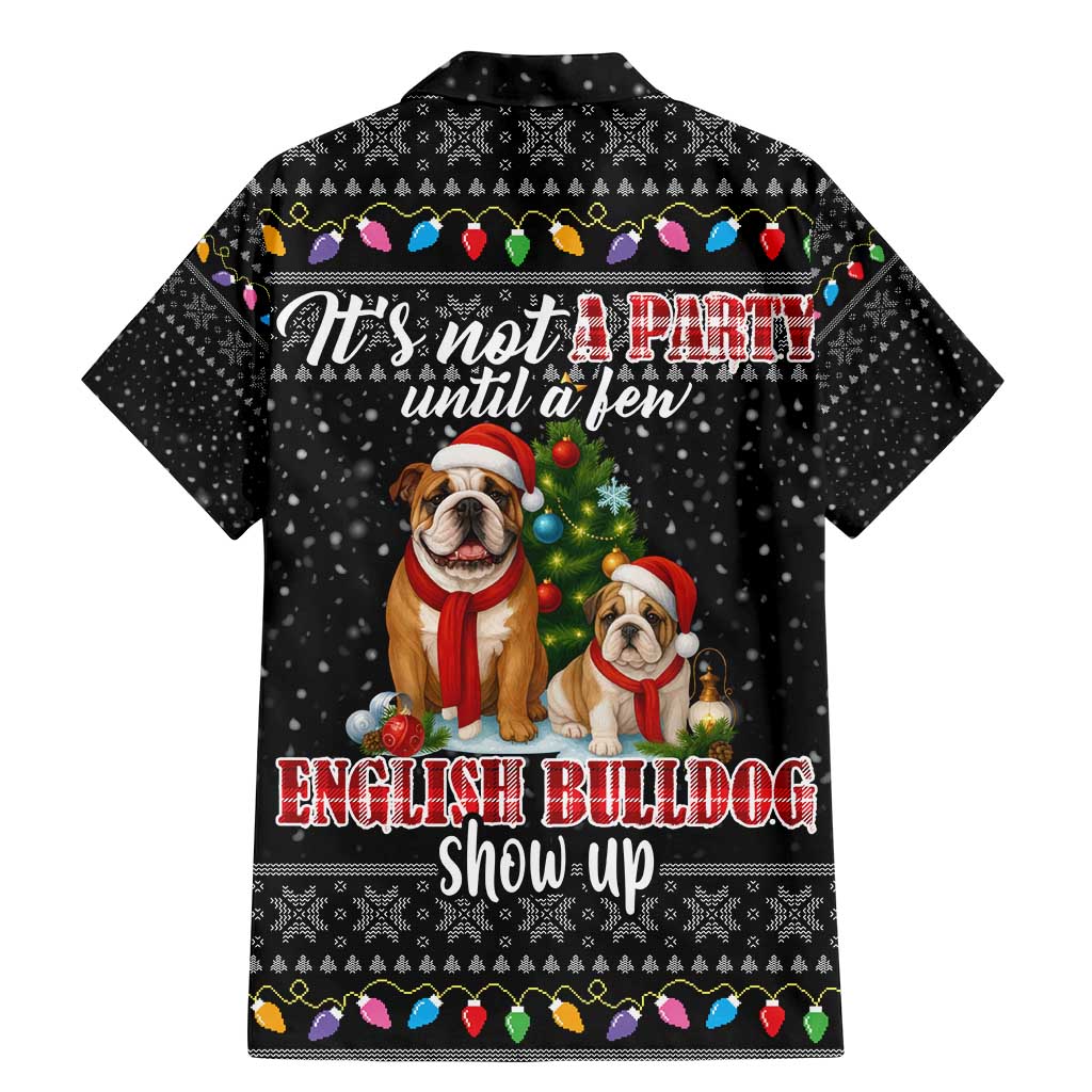 English Bulldog Show Up Christmas Family Matching Mermaid Dress and Hawaiian Shirt Funny Xmas Holiday Patterns - Wonder Print Shop