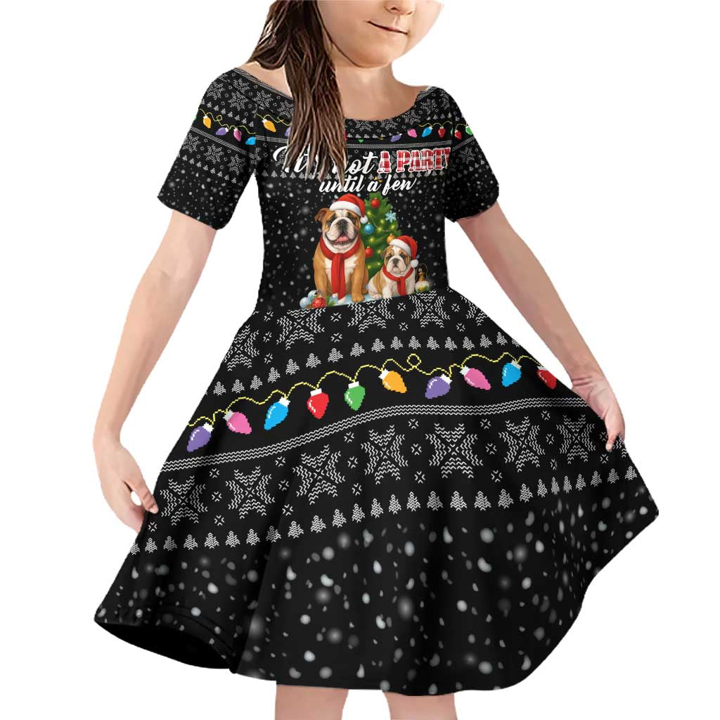 English Bulldog Show Up Christmas Family Matching Off Shoulder Short Dress and Hawaiian Shirt Funny Xmas Holiday Patterns - Wonder Print Shop