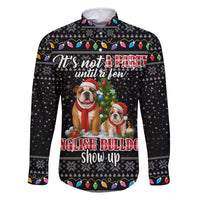 English Bulldog Show Up Christmas Family Matching Summer Maxi Dress and Hawaiian Shirt Funny Xmas Holiday Patterns - Wonder Print Shop