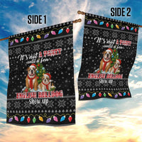English Bulldog Show Up Christmas Garden Flag Funny Xmas Holiday Patterns - Wonder Print Shop