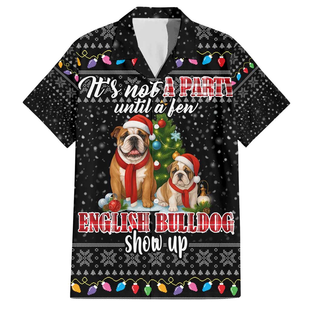 English Bulldog Show Up Christmas Hawaiian Shirt Funny Xmas Holiday Patterns - Wonder Print Shop