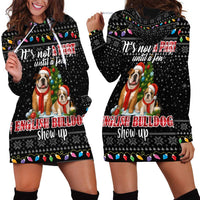 English Bulldog Show Up Christmas Hoodie Dress Funny Xmas Holiday Patterns - Wonder Print Shop