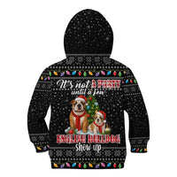 English Bulldog Show Up Christmas Kid Hoodie Funny Xmas Holiday Patterns - Wonder Print Shop