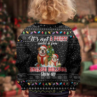 English Bulldog Show Up Christmas Kid Ugly Christmas Sweater Funny Xmas Holiday Patterns - Wonder Print Shop