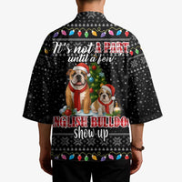 English Bulldog Show Up Christmas Kimono Funny Xmas Holiday Patterns - Wonder Print Shop