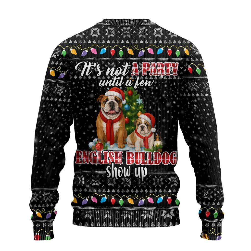 English Bulldog Show Up Christmas Ugly Christmas Sweater Funny Xmas Holiday Patterns - Wonder Print Shop