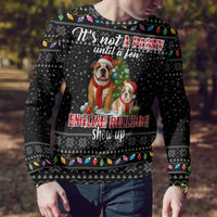English Bulldog Show Up Christmas Ugly Christmas Sweater Funny Xmas Holiday Patterns - Wonder Print Shop