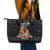 English Bulldog Show Up Christmas Leather Tote Bag Funny Xmas Holiday Patterns - Wonder Print Shop