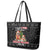 English Bulldog Show Up Christmas Leather Tote Bag Funny Xmas Holiday Patterns - Wonder Print Shop