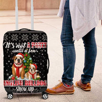 English Bulldog Show Up Christmas Luggage Cover Funny Xmas Holiday Patterns - Wonder Print Shop