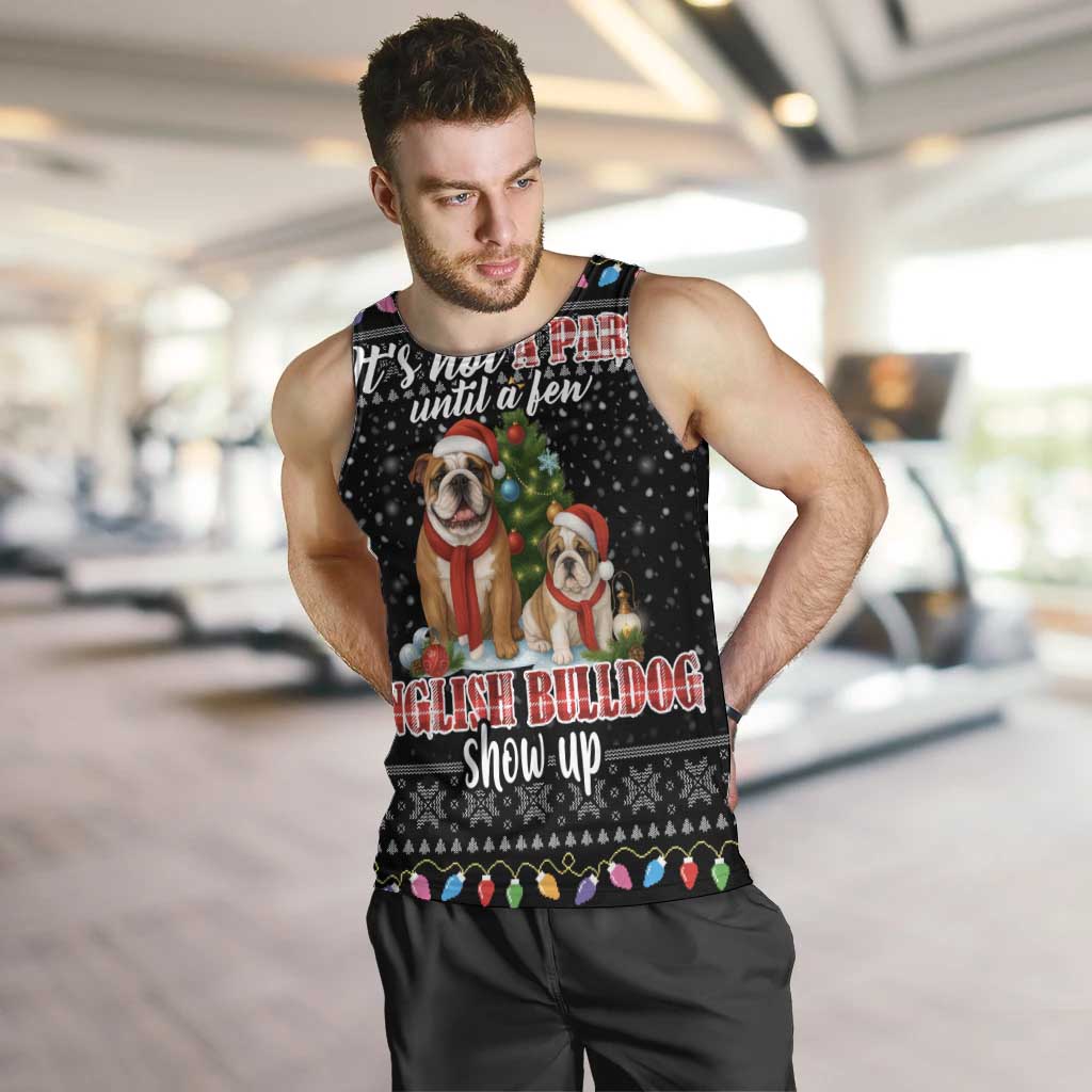 English Bulldog Show Up Christmas Men Tank Top Funny Xmas Holiday Patterns - Wonder Print Shop