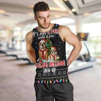 English Bulldog Show Up Christmas Men Tank Top Funny Xmas Holiday Patterns - Wonder Print Shop