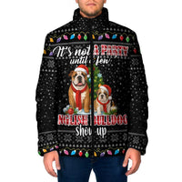 English Bulldog Show Up Christmas Padded Jacket Funny Xmas Holiday Patterns - Wonder Print Shop