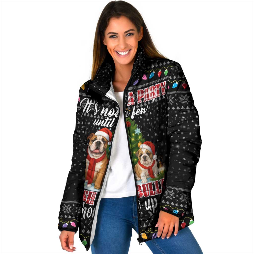 English Bulldog Show Up Christmas Padded Jacket Funny Xmas Holiday Patterns - Wonder Print Shop