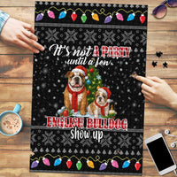 English Bulldog Show Up Christmas Puzzle Funny Xmas Holiday Patterns - Wonder Print Shop