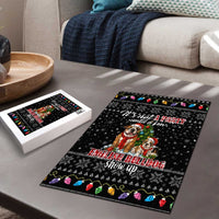 English Bulldog Show Up Christmas Puzzle Funny Xmas Holiday Patterns - Wonder Print Shop