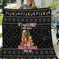 English Bulldog Show Up Christmas Quilt Funny Xmas Holiday Patterns - Wonder Print Shop