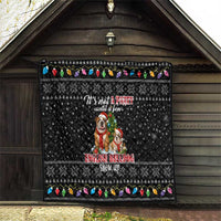 English Bulldog Show Up Christmas Quilt Funny Xmas Holiday Patterns - Wonder Print Shop