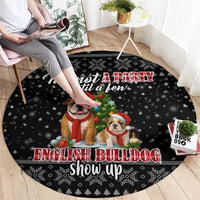 English Bulldog Show Up Christmas Round Carpet Funny Xmas Holiday Patterns - Wonder Print Shop
