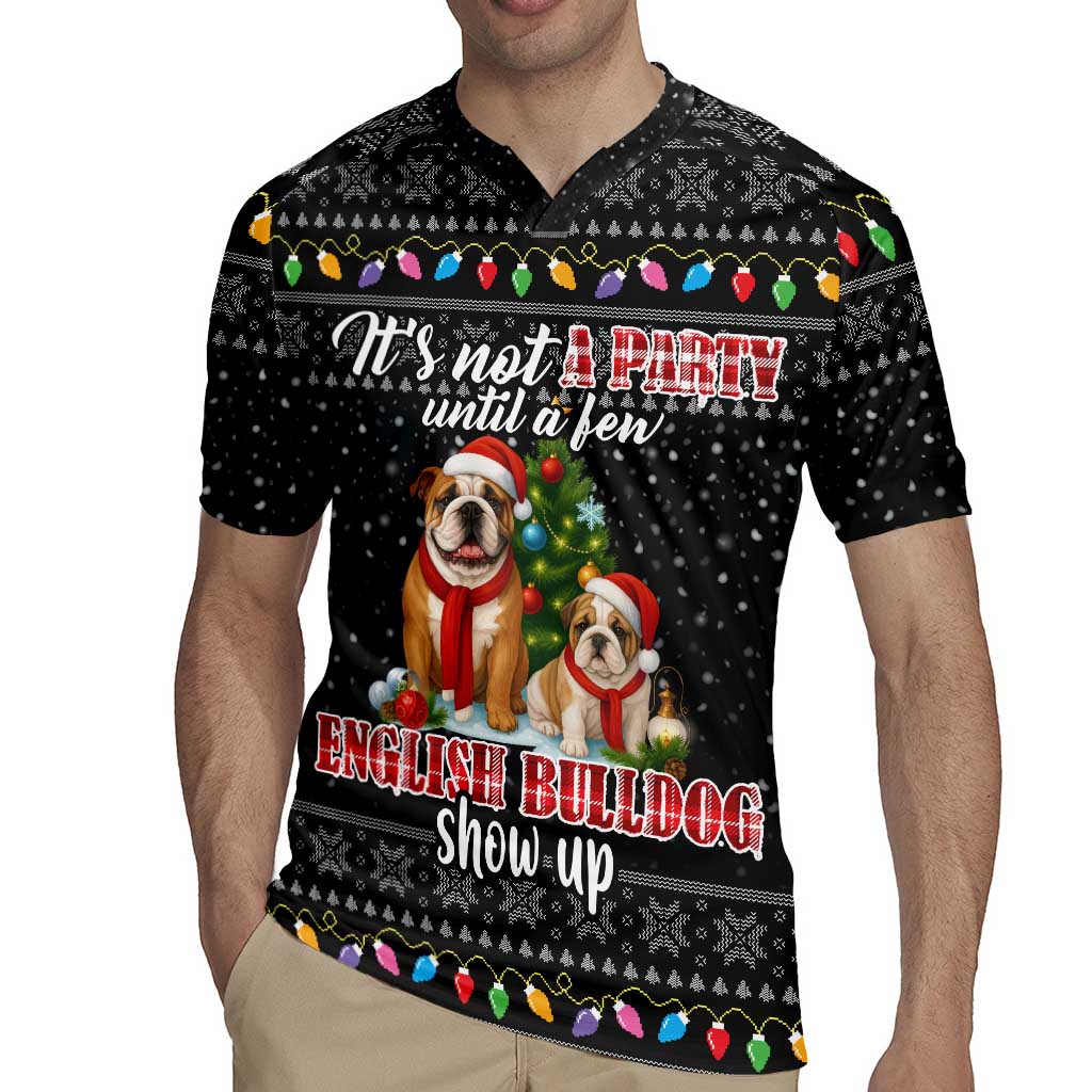 English Bulldog Show Up Christmas Rugby Jersey Funny Xmas Holiday Patterns - Wonder Print Shop