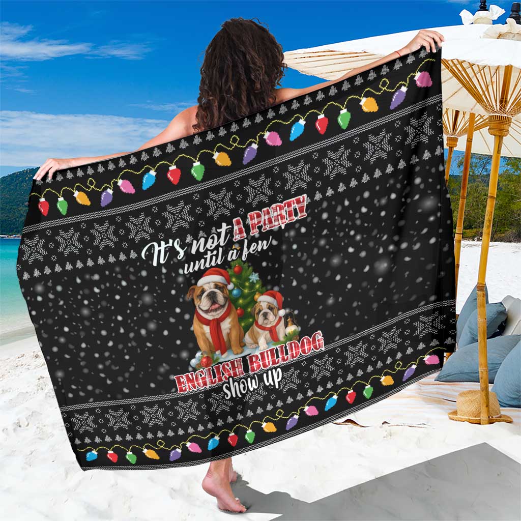 English Bulldog Show Up Christmas Sarong Funny Xmas Holiday Patterns - Wonder Print Shop