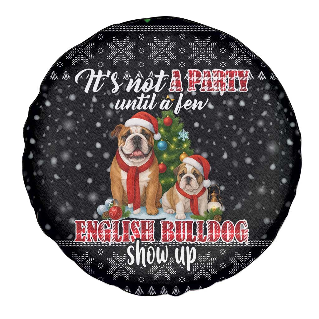 English Bulldog Show Up Christmas Spare Tire Cover Funny Xmas Holiday Patterns - Wonder Print Shop